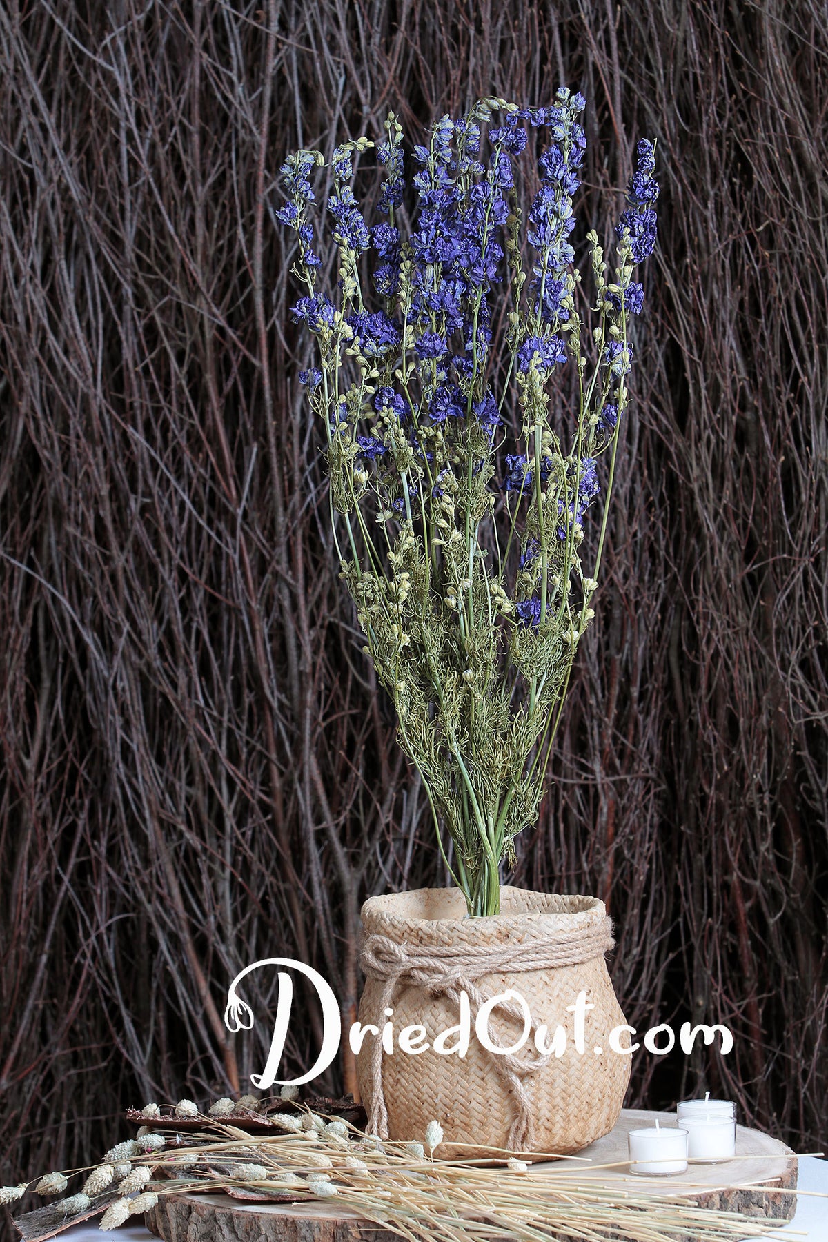 Dried Natural Blue &quot;Delphinium&quot; Flowers by the bunch