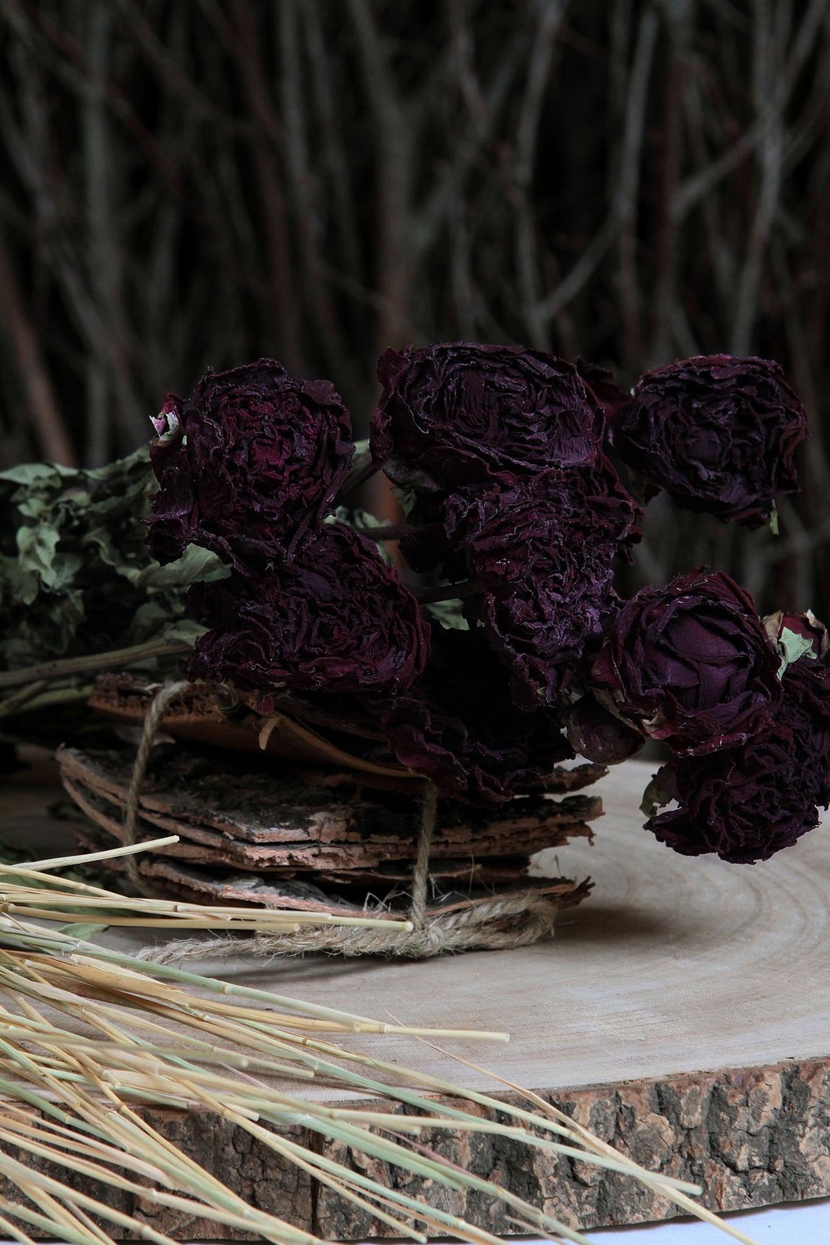 Dried Natural &quot;Peony Blackbeard&quot; Flower 50cm by the bunch